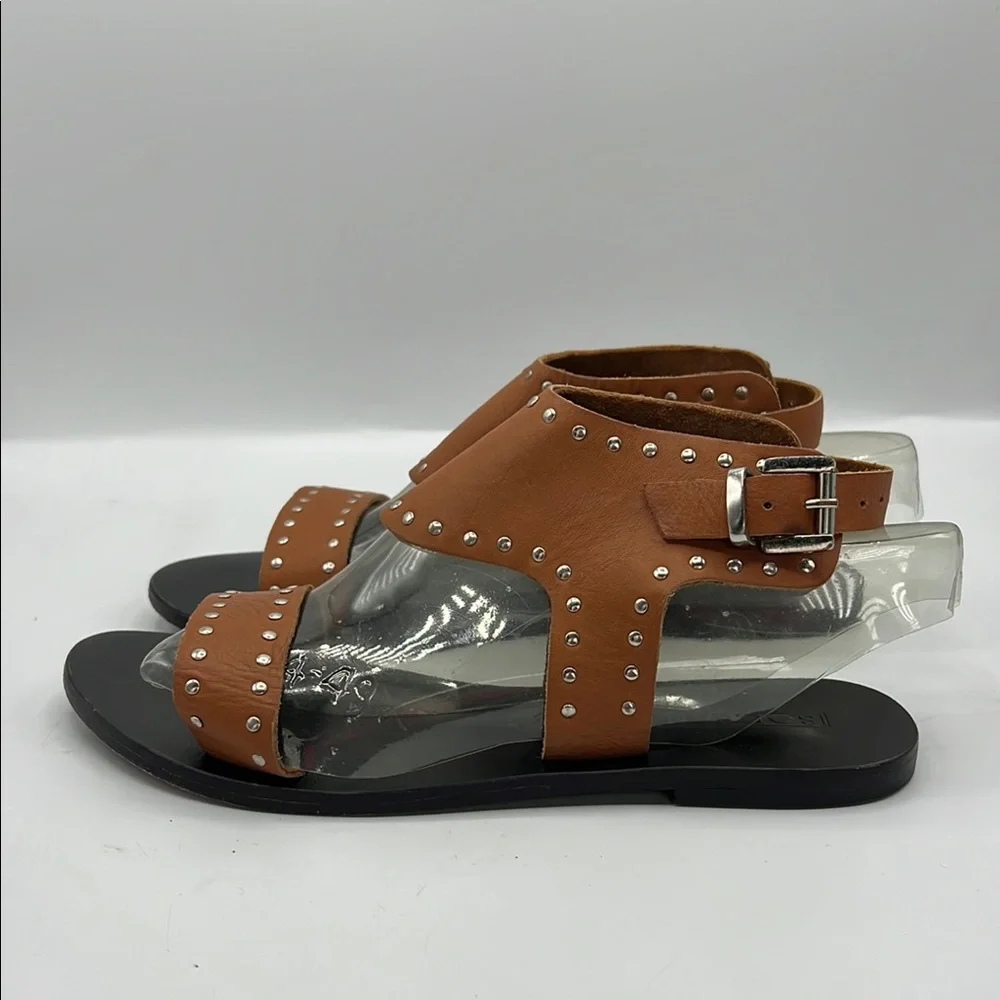 Sol Sana‎ Sz 7 Brown Silver Studded Sandals Boho